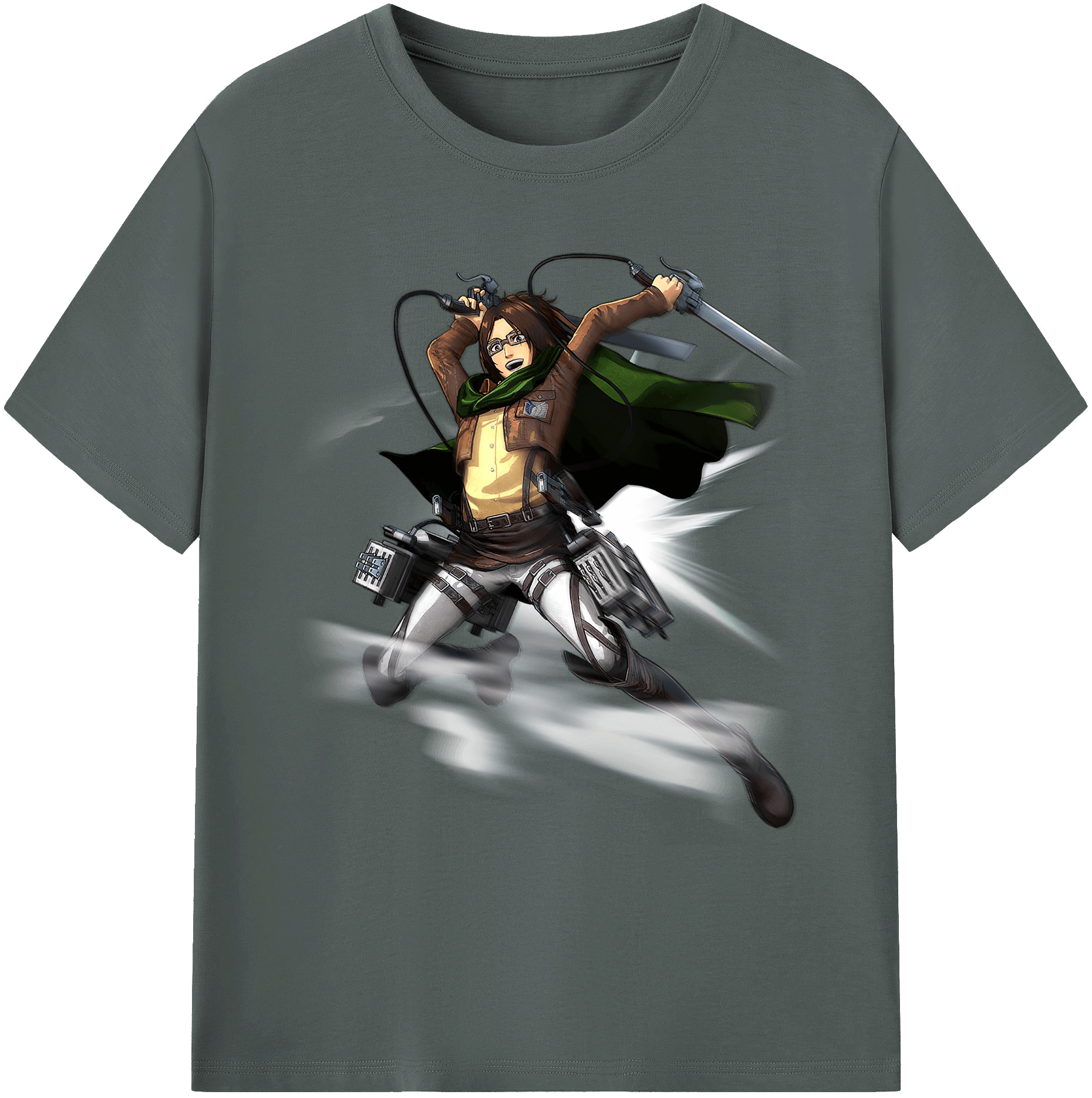 （画像用） 進撃の巨人 ハンジ·ゾエ Attack on Titan Hanji Zoe 綿100％ メンズ半袖Tシャツ｜肌触りやわらか＆通気性